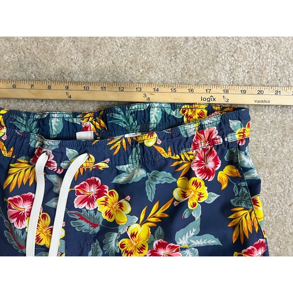 Fair Harbor Shorts Men's XXL Blue Swim Trunks Lined 8" Inseam Polyester Hawaiian - Picture 3 of 8